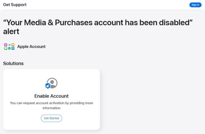 enable disabled media and purchase apple account