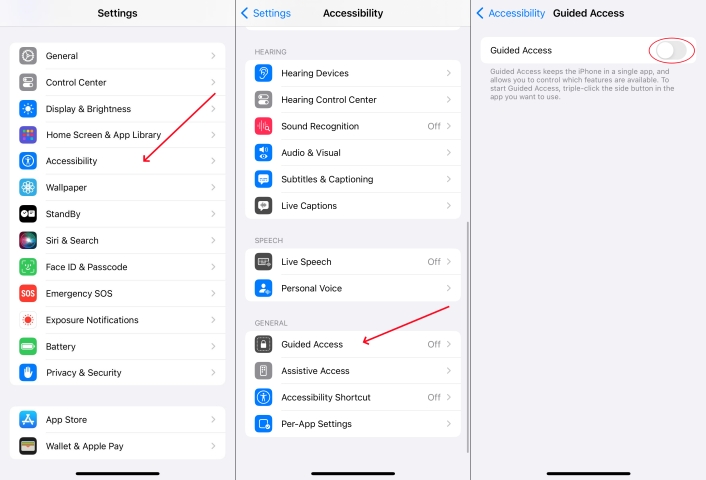 enable guided access in iphone