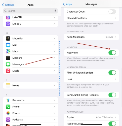 enable notify me iphone