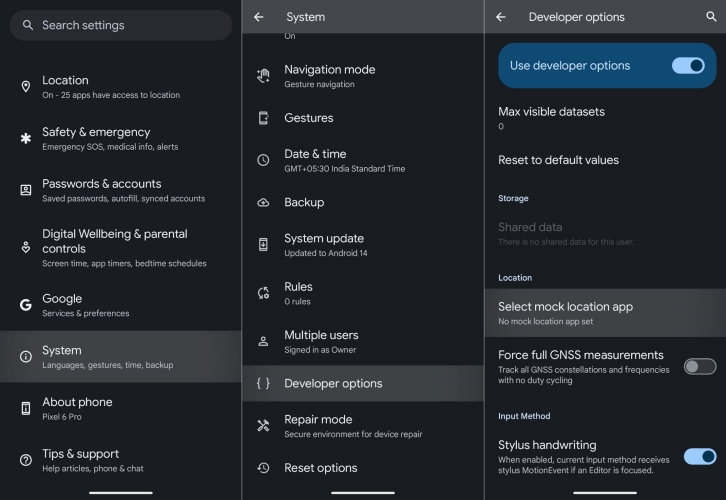 enable or disable mock location android