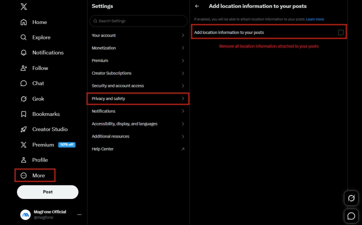 enable post location twitter