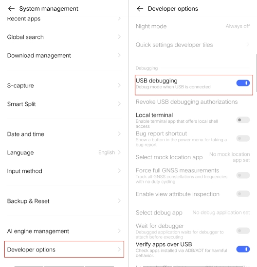 enable usb debugging vivo