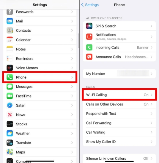 turn on wifi calling on iphone