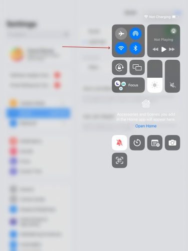 enable wifi in control center