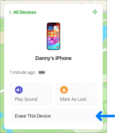 erase iphone 5 at icloud website