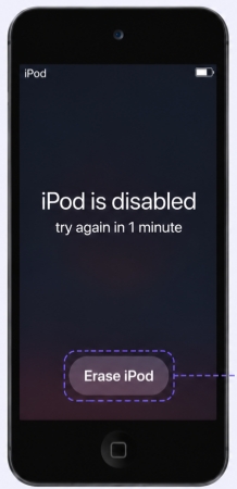 erase ipod touch on lockout screen