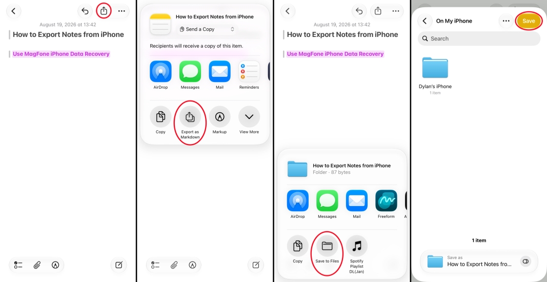 export iphone notes as markdown