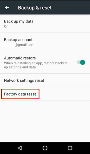 factory data reset