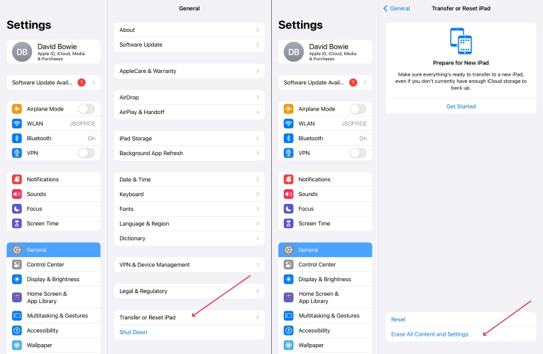 reset ipad to factory settings
