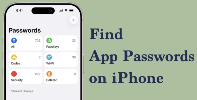 how to find app passwords on iphone