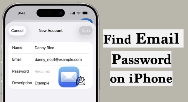 how to find email password on iphone