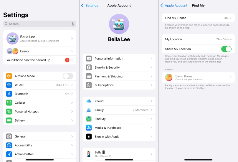 find my settings on iphone