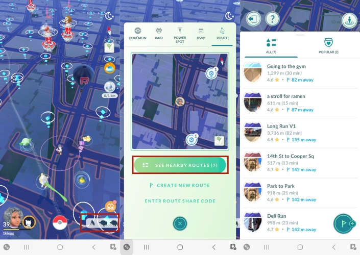 find routes pokemon go