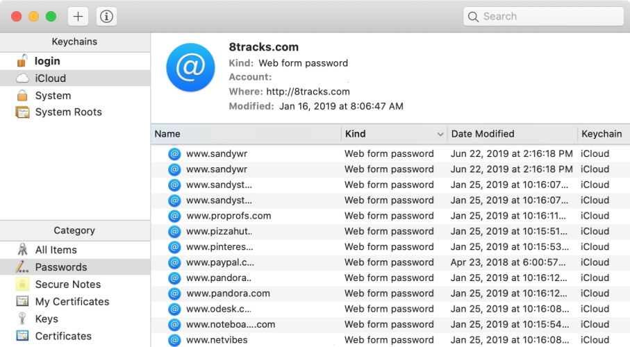 find saved safari passwords in keychain access on mac