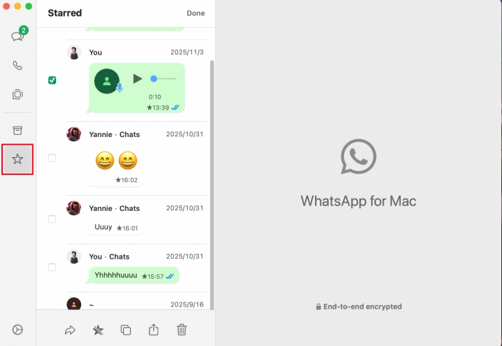 find whatsapp messages on mac