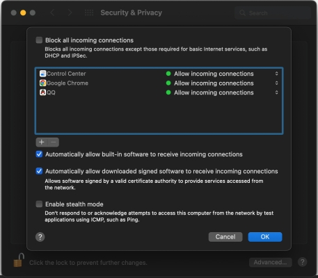 firewall settings on mac
