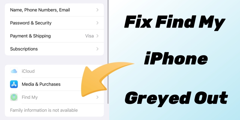 fix find my iphone greyed out