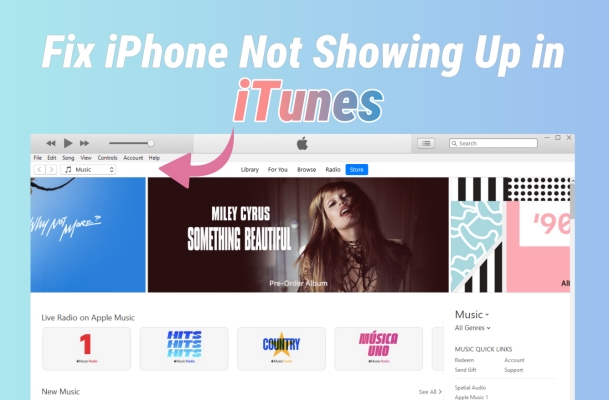 fix iphone not showing up in itunes