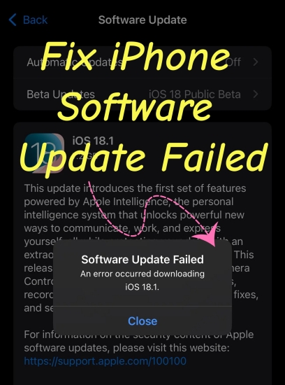 fix iphone software update failed
