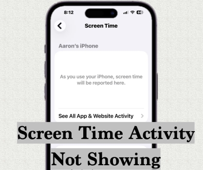 screen time activity not showing