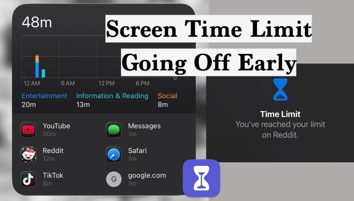 screen time limit going off early