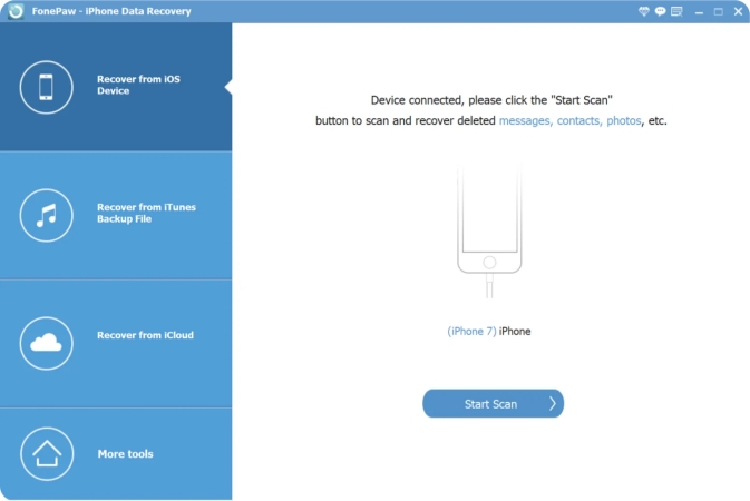 fonepaw iphone data recovery interface