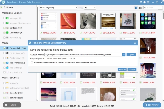 fonepaw iphone data recovery recover data