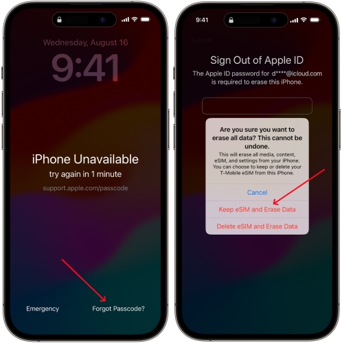 unlock iphone from iphone unavailable