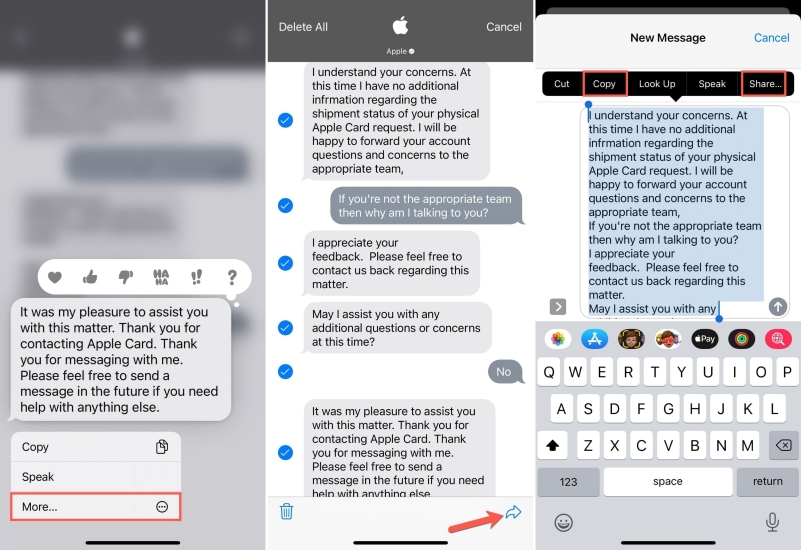 print iphone text messages via forward