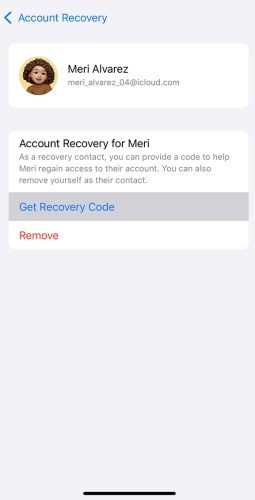 get recovery code on iphone