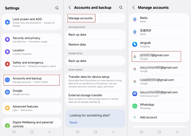 google manage accounts