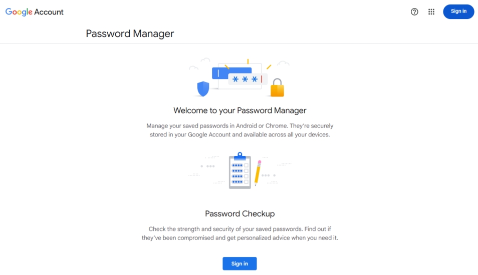 google password manager web