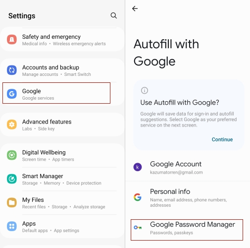 google password manager
