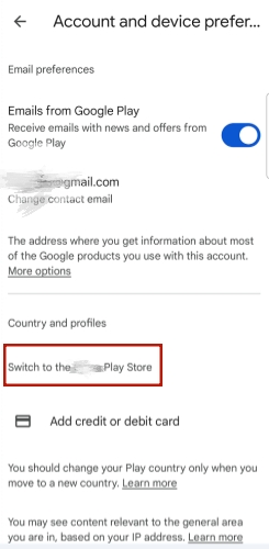 google play switch region