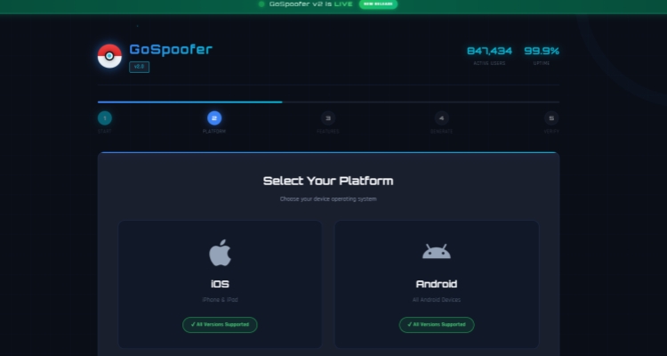 gospoofer choose platform