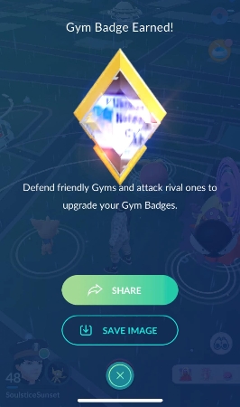 gym gold badge pokemon go
