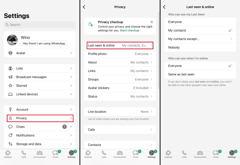 hide whatsapp last seen on iphone