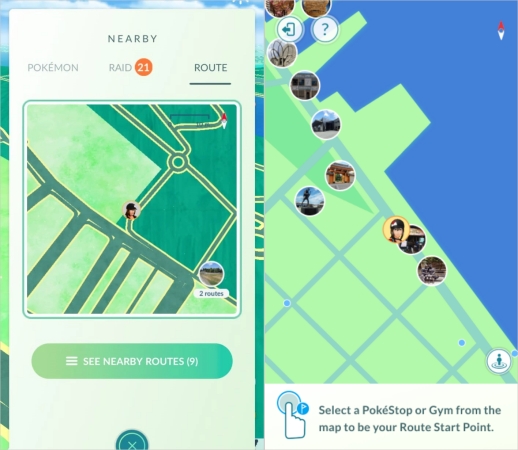 how to create a route in pokemon go