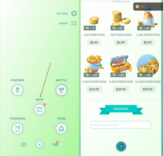 how to redeem pokemon go codes app