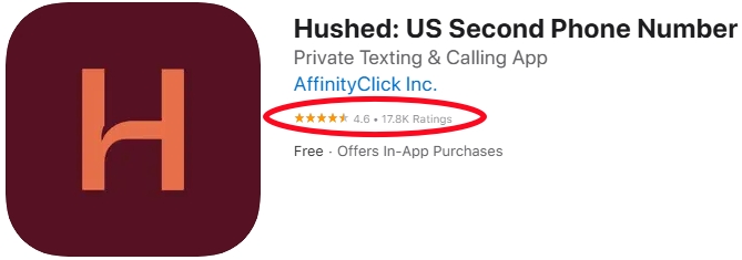 hushed on the app store