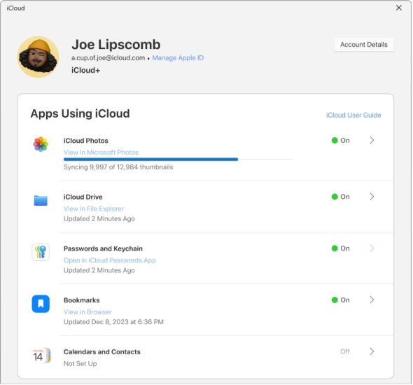 icloud app for windows