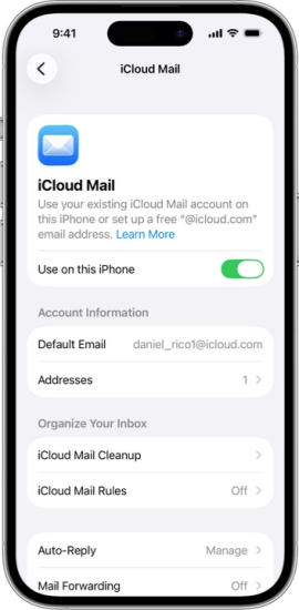 icloud mail on iphone