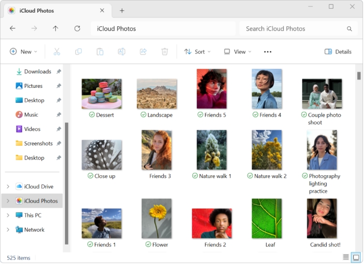 icloud photos folder on windows