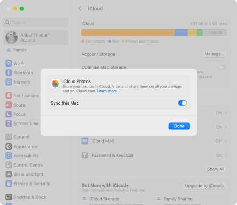 icloud sync on mac