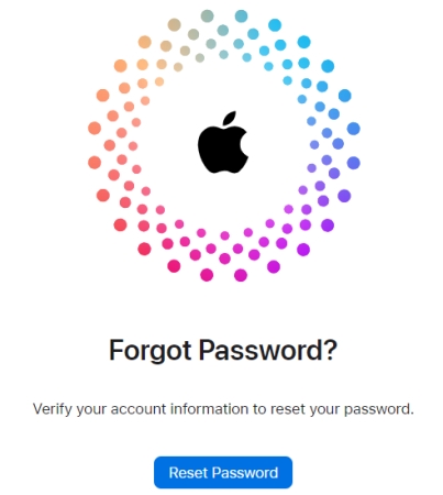 choose iforgot.apple.com reset password
