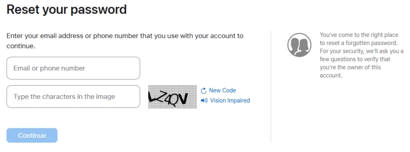 enter apple id at iforgot.apple.com