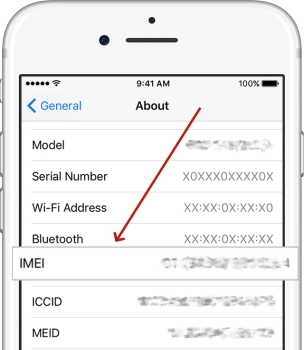 imei code on iphone