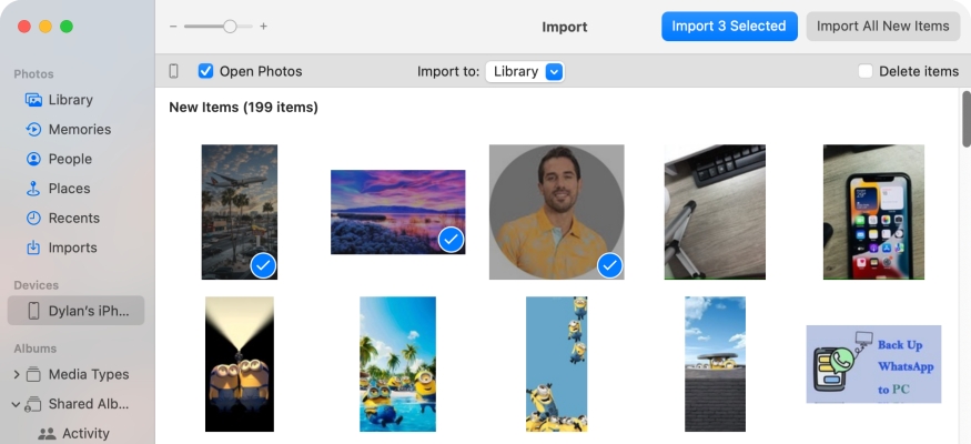 import iphone photos to mac via photos app