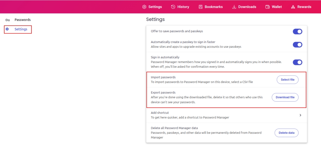 import passwords to brave on desktop