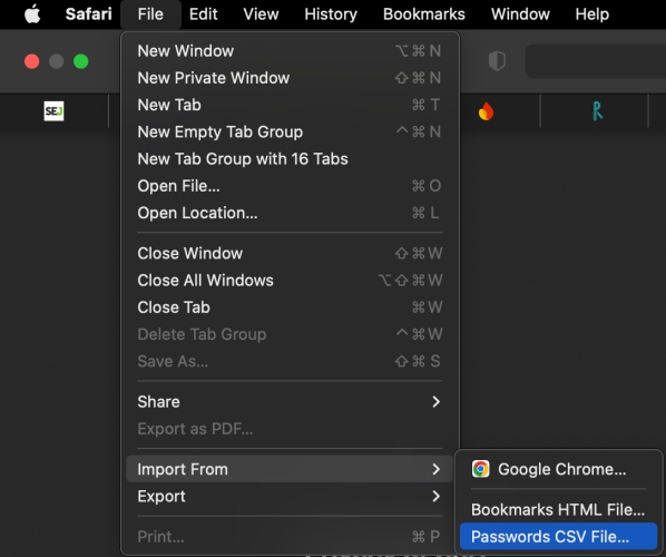 import passwords to safari on mac